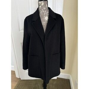 FM2050 Australian Wool Black Coat Jacket Size Medium Women